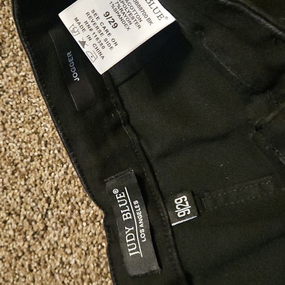 Judy Blue Black Denim Joggers Size 9/29 - Picture 5 of 5